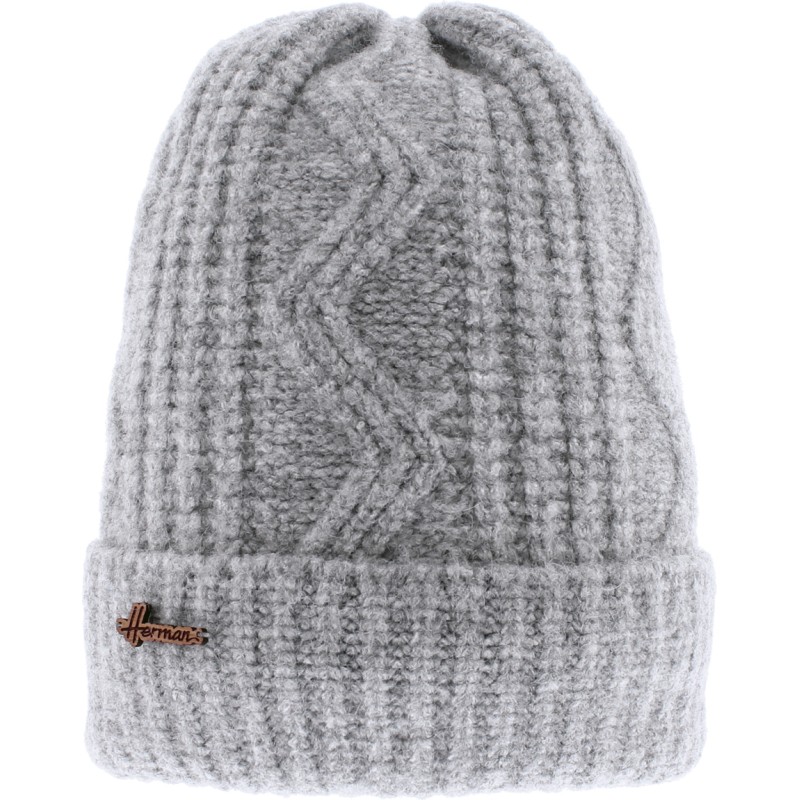 Plain ribbed adult soft beanie with cuff