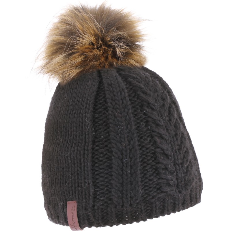 bonnet femme hiver pompon fausse fourrure