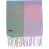 Large fringed scarf, with large check pattern, 190 x 68 cm