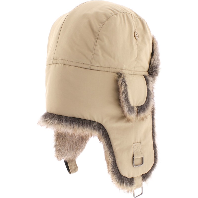 Faux fur hat, with 2 closing positions