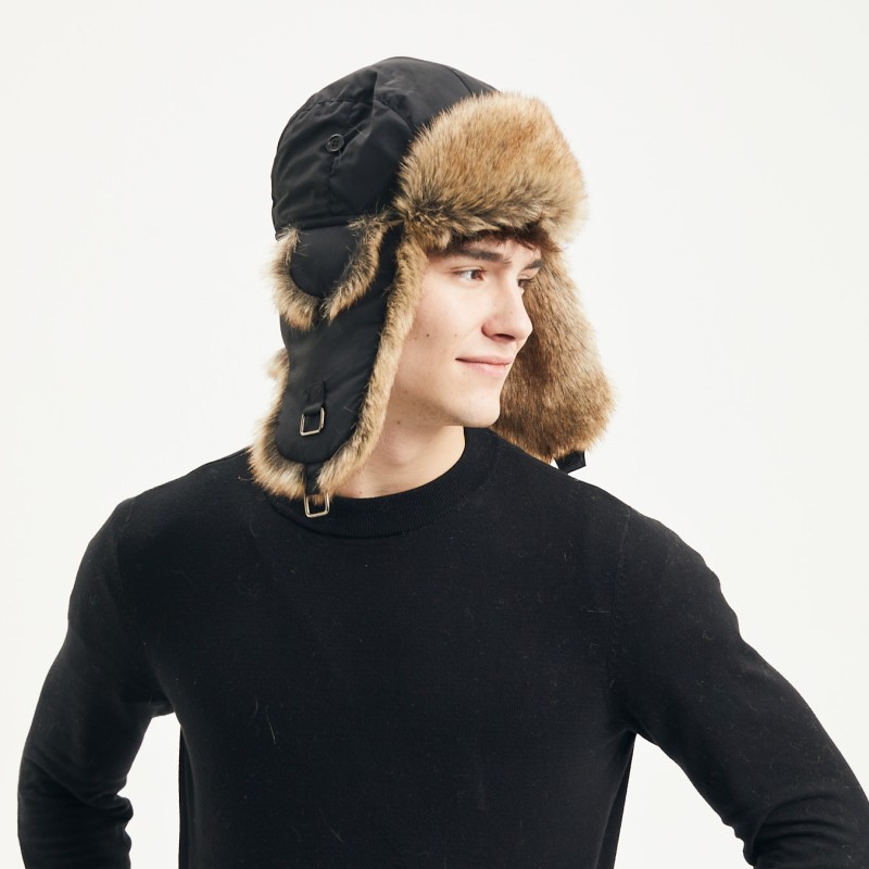 chapka homme hiver en fausse fourrure