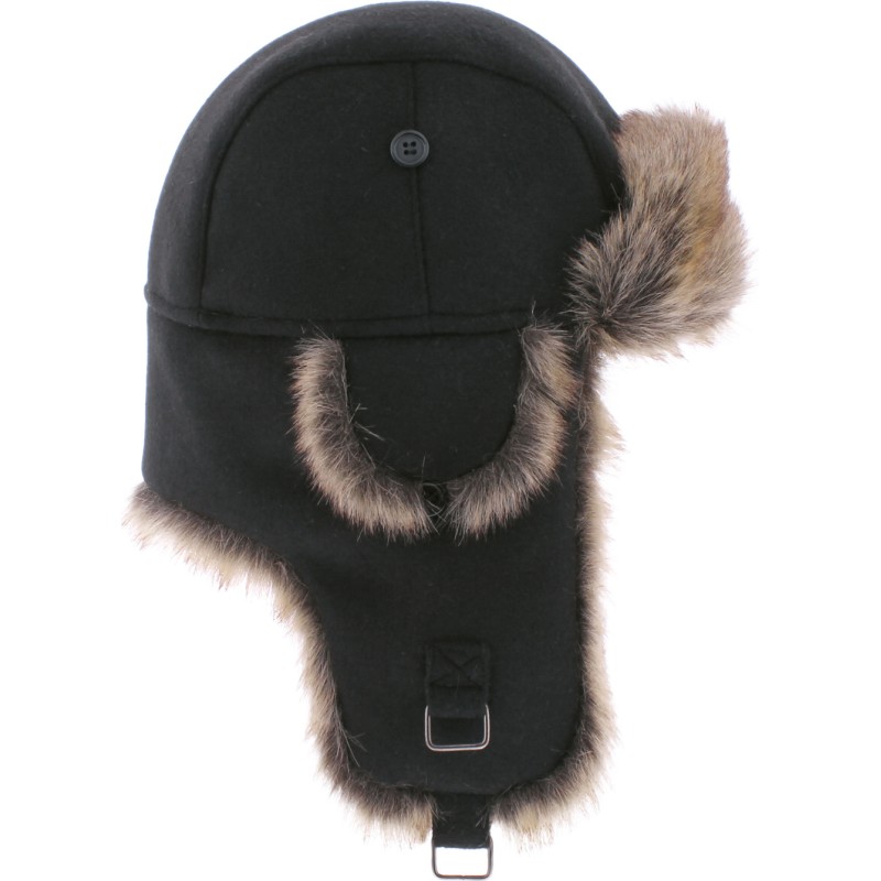 Faux fur hat, with 2 closing positions