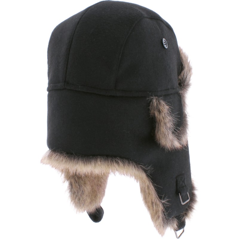 Faux fur hat, with 2 closing positions