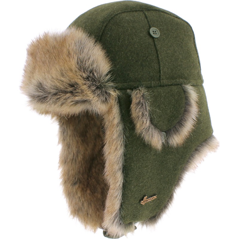 Faux fur hat, with 2 closing positions