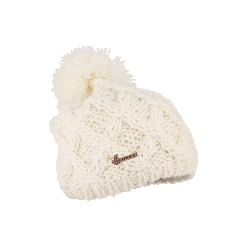 bonnet enfant pompon blanc