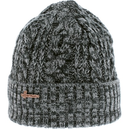 Men's plain twisted beanie with turn-up