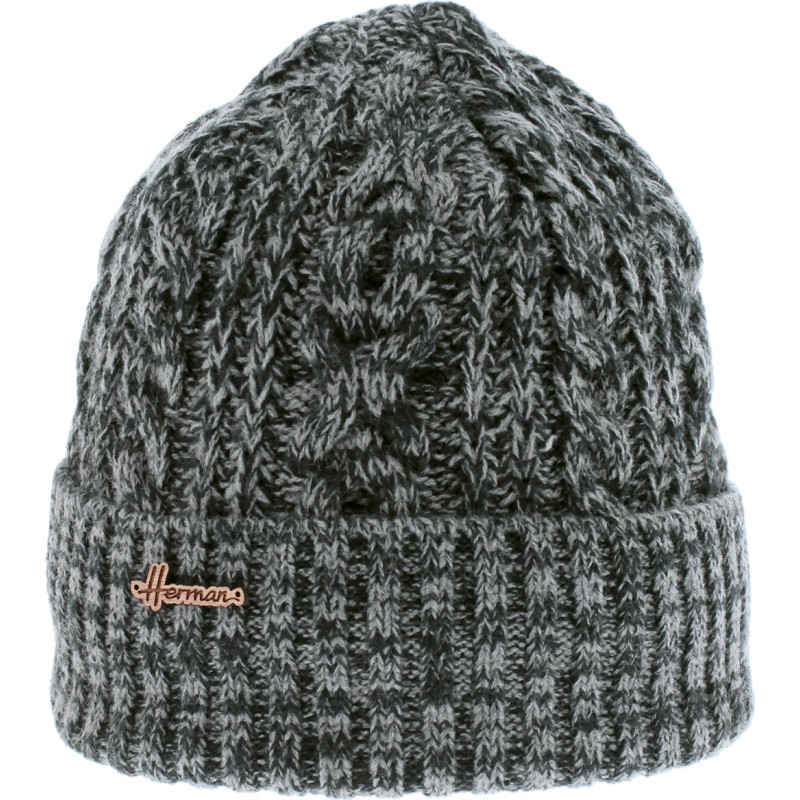 Men's plain twisted beanie with turn-up