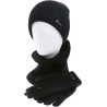 SET Bonnet à revers, paire de gants tactile avec renfort paume et tour