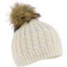 Beanie with fake fur pompom