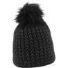 Adult hat with tassel in faux fur. It is knitted with lurex with a che