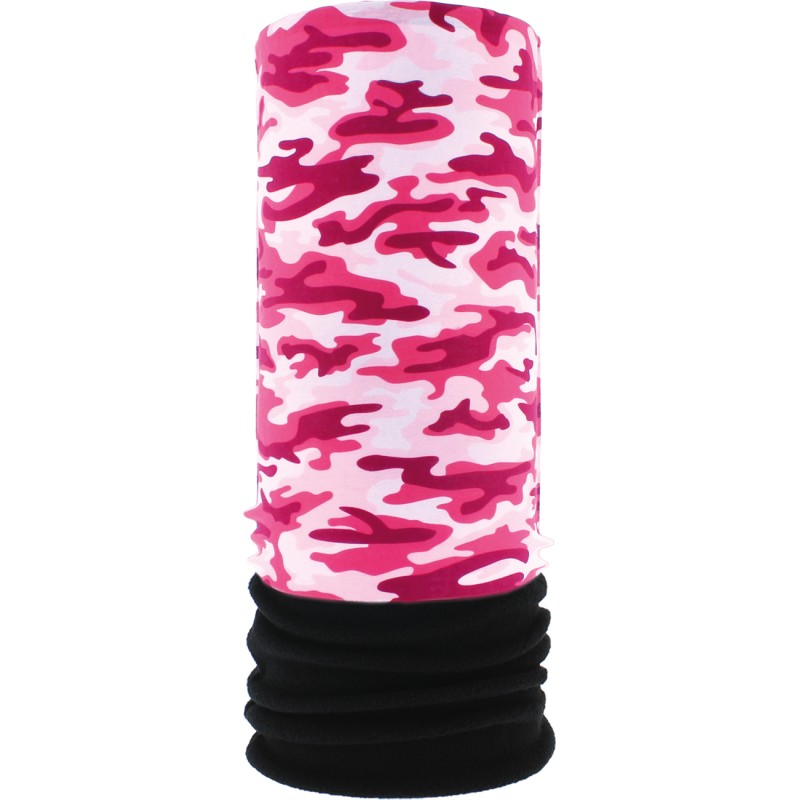 tour de cou multifonction camouflage rose, avec base polaire