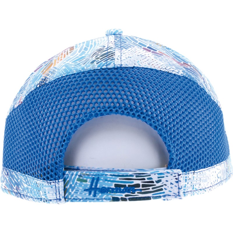 Casquette baseball à motif  et mesh uni. Fermeture arrière velcro