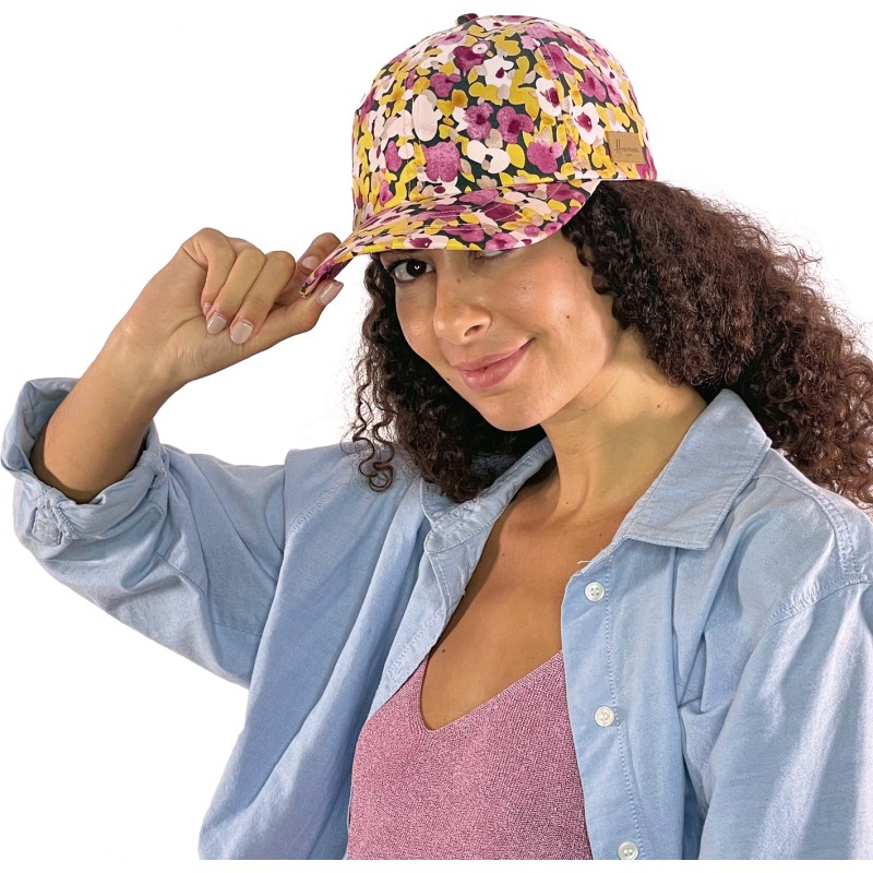 Casquette femme baseball à motif fleurs