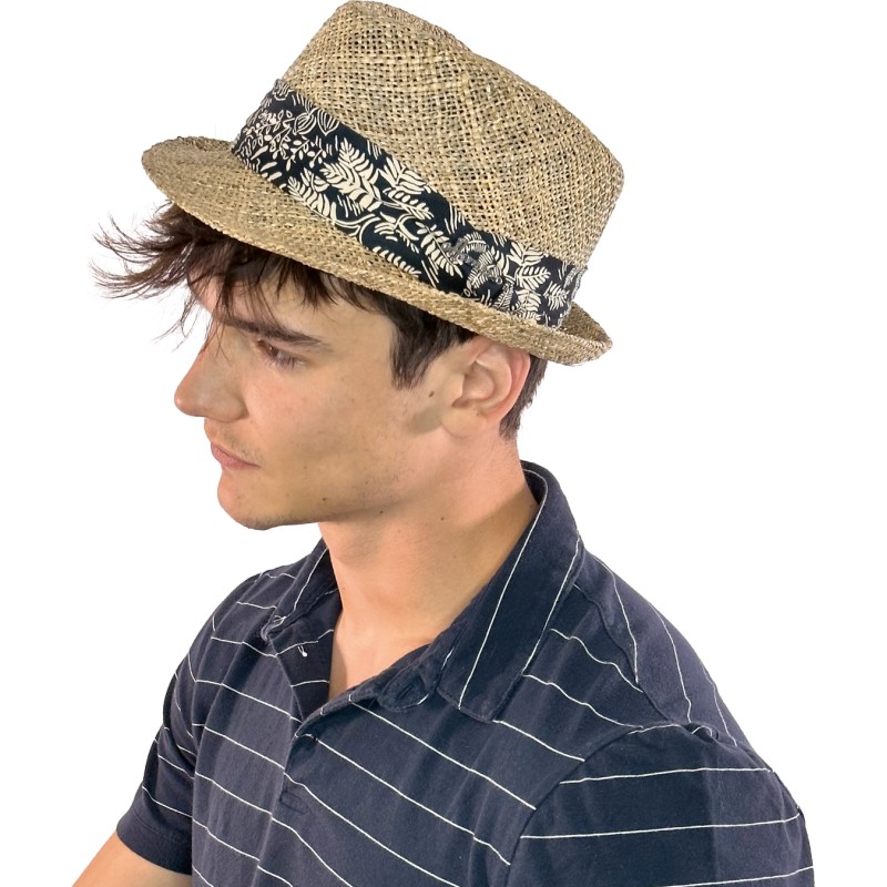 natural straw small brim hat