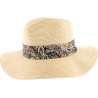 Large brim straw hat with scarf headband