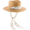 Chapeau en paille raphia avec foulard amovible et cordon de serrage in