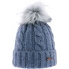 bonnet femme hiver pompon fausse fourrure