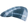 Flat cap with checked fabric