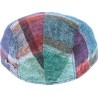 Flat cap with checked fabric