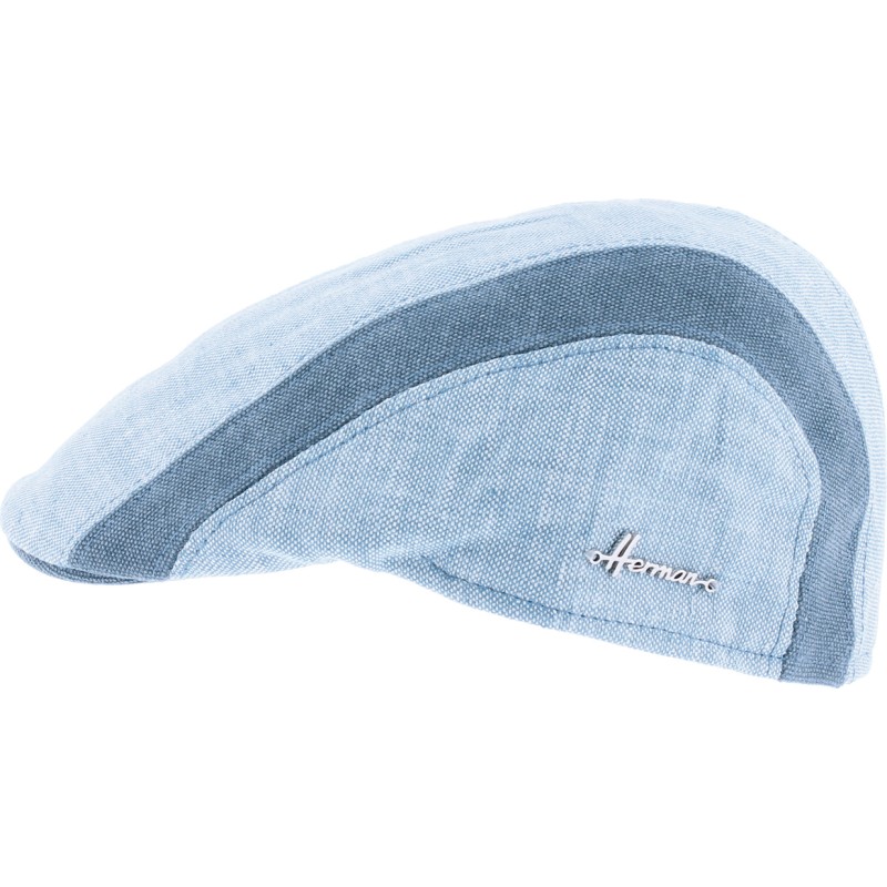 Plain color flat cap with two-tone fabric