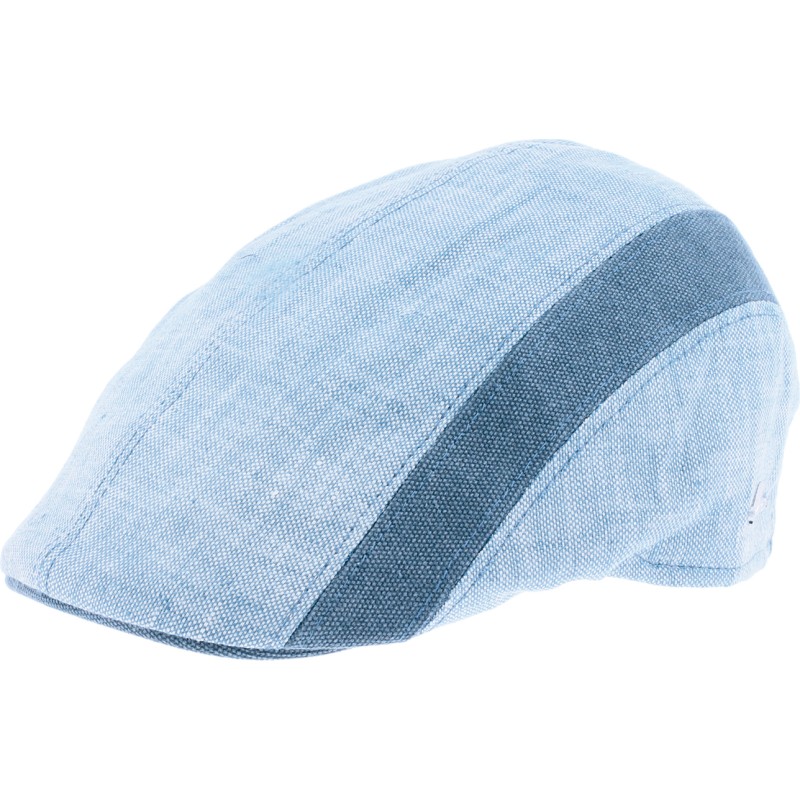 Plain color flat cap with two-tone fabric