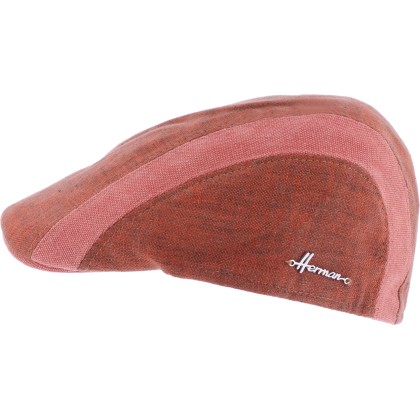 Plain color flat cap with two-tone fabric