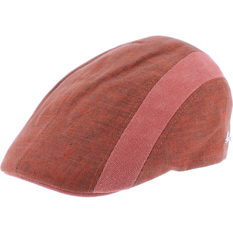 Plain color flat cap with two-tone fabric