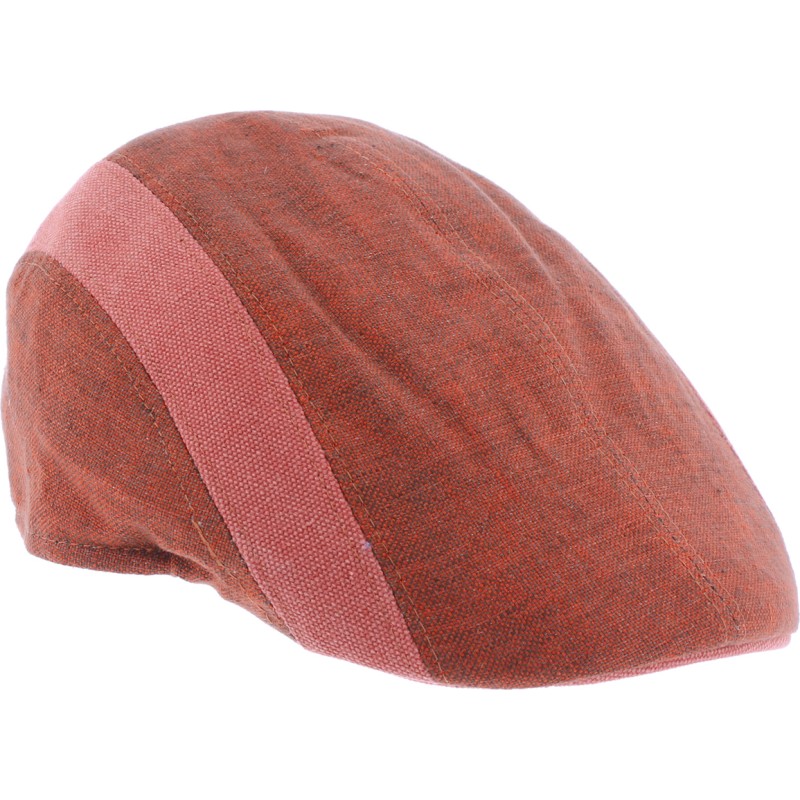 Plain color flat cap with two-tone fabric