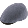 Plain color linen  flat cap with pu leather under the peak.