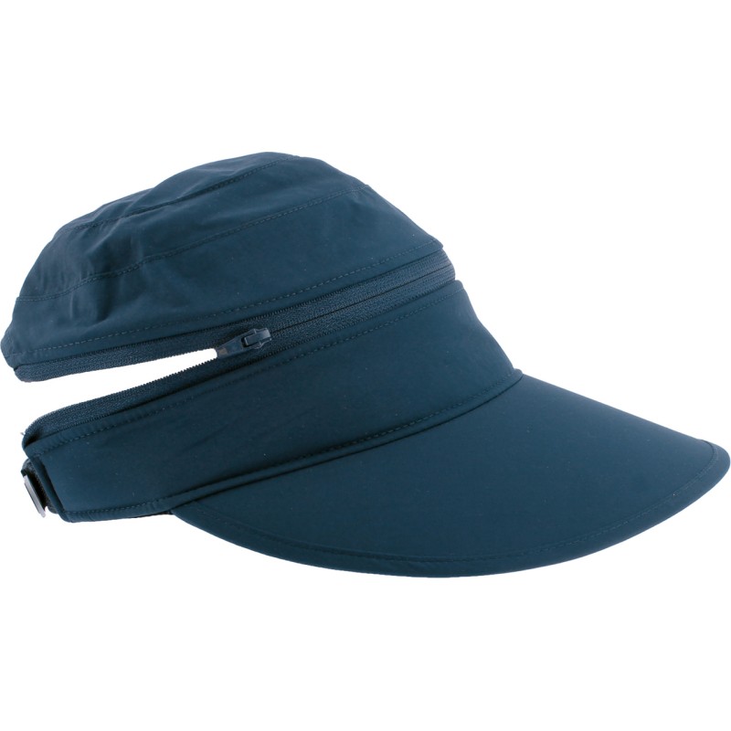 Casquette / visière femme sport, dessus dézippable, UPF50