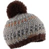 Bonnet multicolore  en maille tricoté main avec pompon doublé micro pl