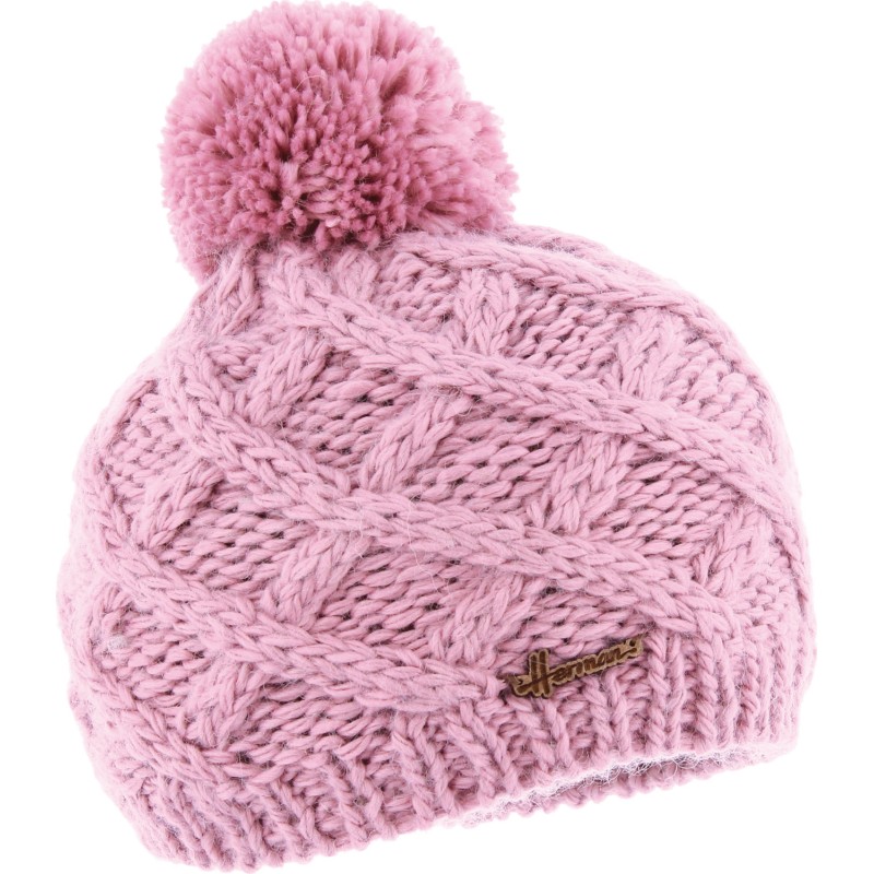 bonnet enfant pompon rose