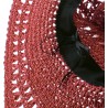 Crochet large brim hat, internal drawstring for size adjustment