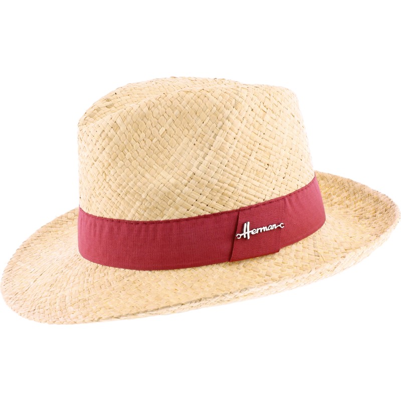 Chapeau paille rafia uni avec gros grain uni