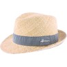 Raffia straw hat + plain colour ribbon