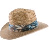 Chapeau grand bord avec la calotte en paille naturelle et le bord en p