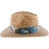 Chapeau grand bord avec la calotte en paille naturelle et le bord en p