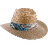 Chapeau grand bord avec la calotte en paille naturelle et le bord en p