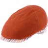 Plain color flat cap with pattern fabric on both side of the cap