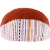 Plain color flat cap with pattern fabric on both side of the cap