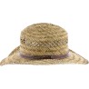 Chapeau cowboy en paille naturelle avec ceinture en faux cuir