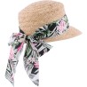 Raffia straw cap with scarf