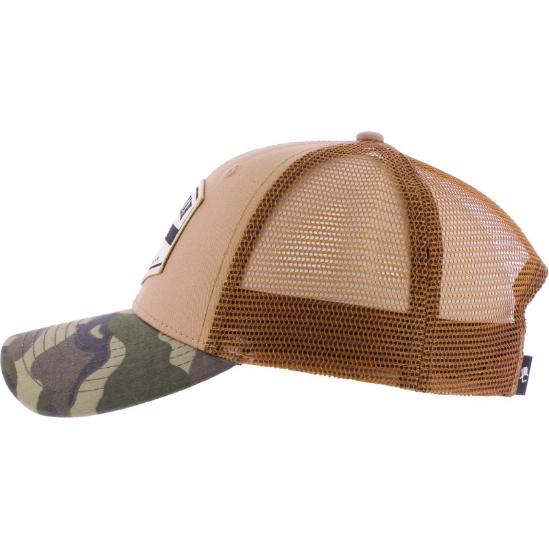 Trucker cap, camo visor, plastic closing "snapback"