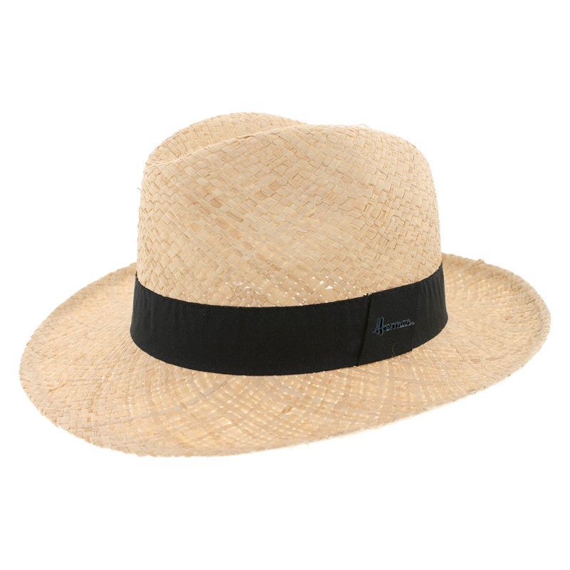 Raffia  straw hat + plain colour ribbon