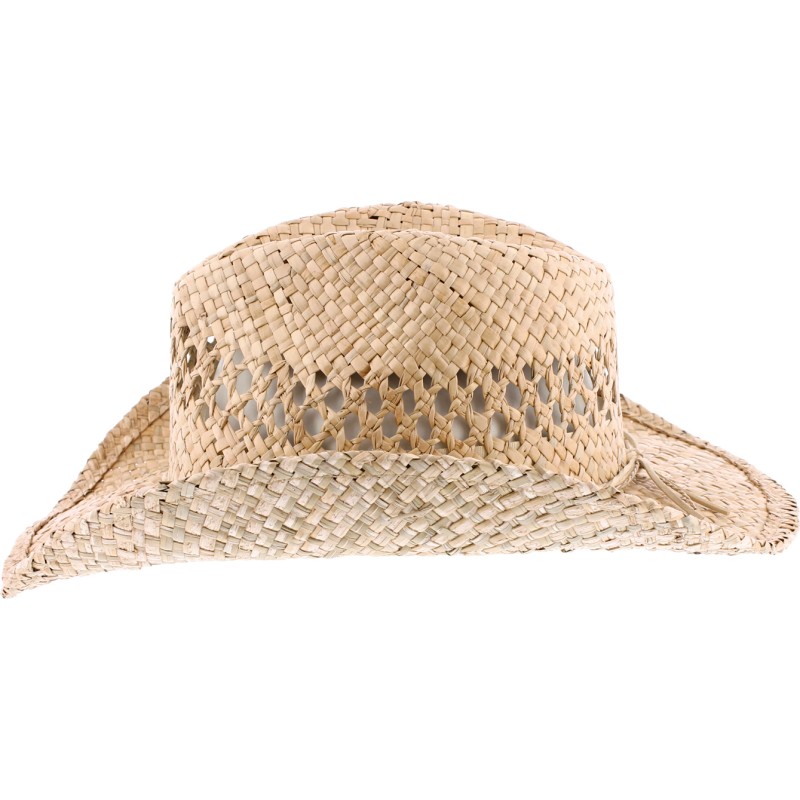 Chapeau cowboy en paille naturelle