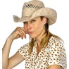 Chapeau cowboy en paille naturelle