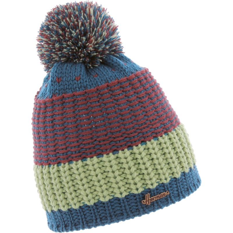 bonnet hiver a pompon multicouleur