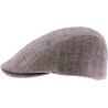 Flat cap in herringbone patterned fabric.