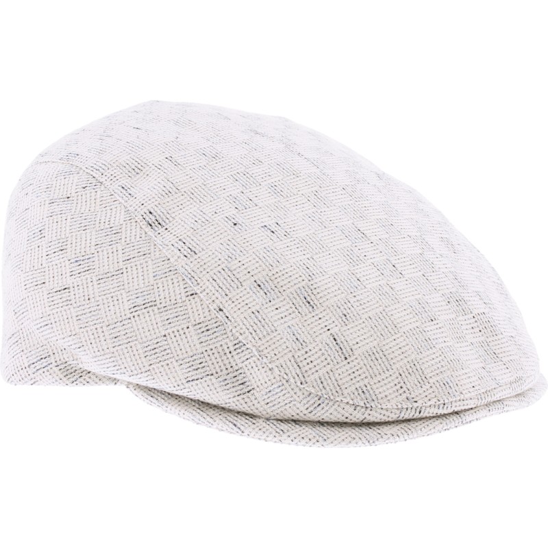 Flat cap in square patterned fabric.