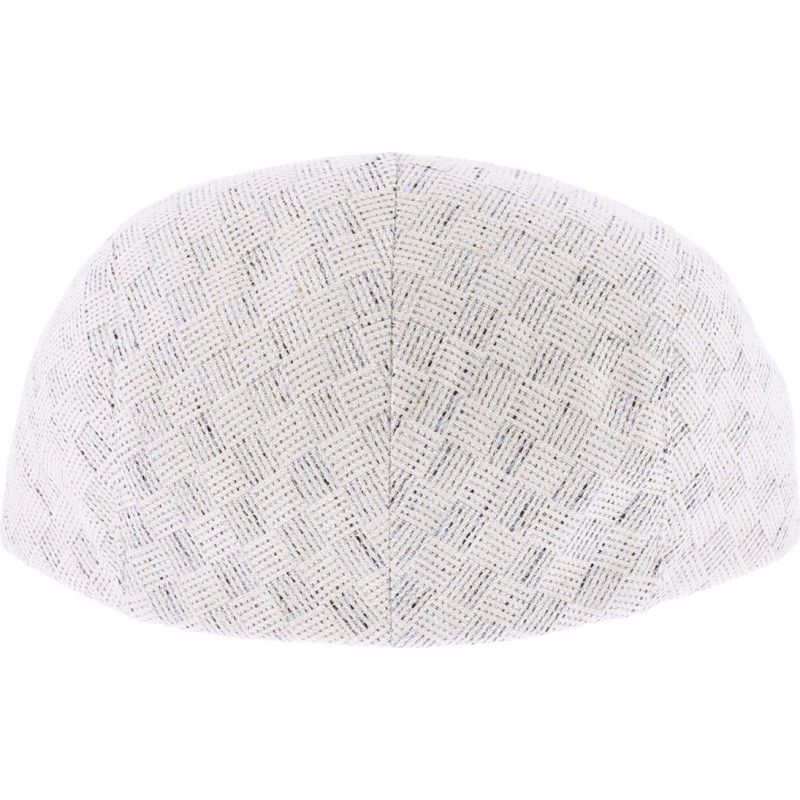 Flat cap in square patterned fabric.